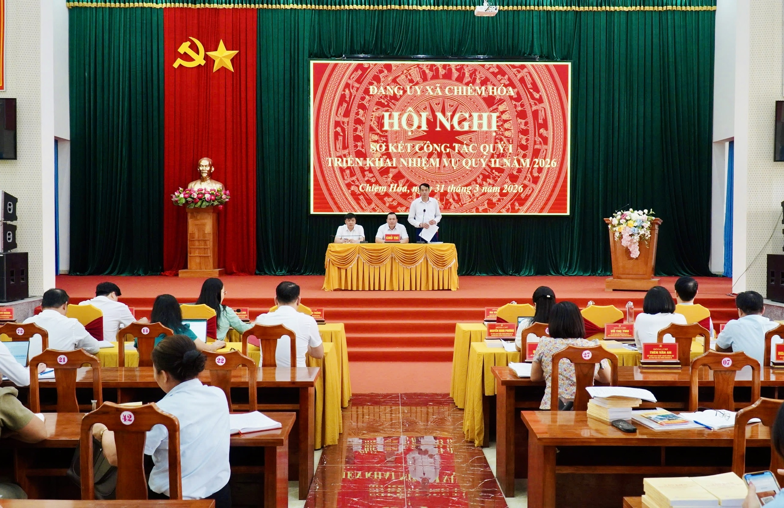 Đảng ủy xã Chiêm Hóa sơ kết công tác quý I, triển khai nhiệm vụ quý II năm 2026